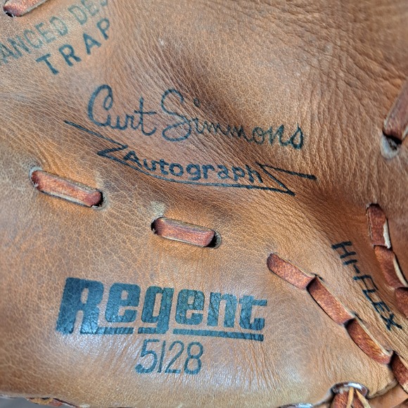 Vintage Regent 5128 Curt Simmons Autograph Baseball Glove Leather 11-12 - Picture 7 of 7